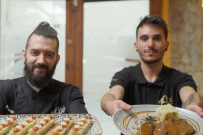 Marc Pallàs i Pol Mandri de Cal Magret de Montblanc.