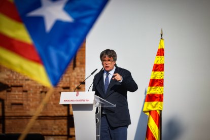 L'expresident Carles Puigdemont en la seva reaparició a Catalunya.