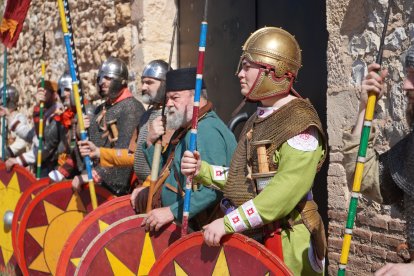 Imatge de la reconstrucció històrica dedicada a l’època tardoromana que se celebrarà al Conjunt romà de Centcelles.