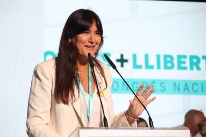 L'encara presidenta de Junts, Laura Borràs, al Congrés Nacional del partit.