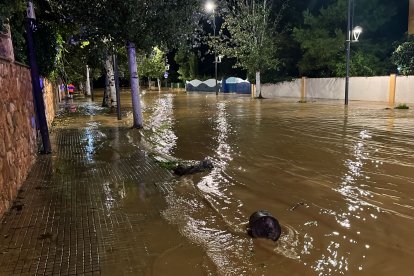 Imatge d'un carrer de Tarragona inundat.