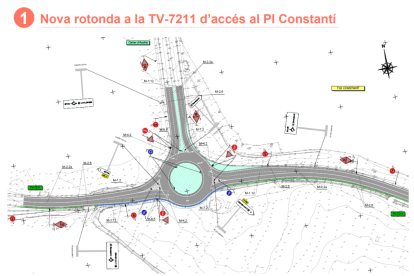 Plànol de la rotonda d'accés al Polígon.