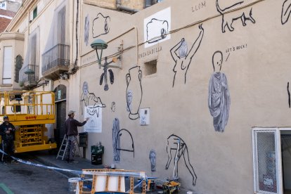 Imatge del mural que ha creat Escif.