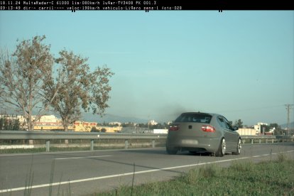 Imatge del vehicle captat pel radar dels Mossos.