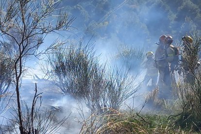 Imatge dels Bombers a l'incendi.