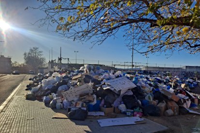 Aspecte que oferia l'àrea d'emergència de l'Arboç abans de la neteja de l'espai en el marc de la segona alerta sanitària.