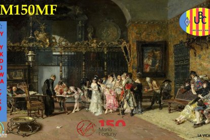 Imatge de la targeta que ha creat la secció del Baix Camp de la URE, amb la il·lustració de ‘La Vicaria’, quadre de Marià Fortuny