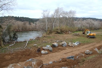 Imatge de la finca de Móra la Nova que s'està condicionant per fer la captació del riu Ebre i traslladar l'aigua a l'embassament dels Guiaments.