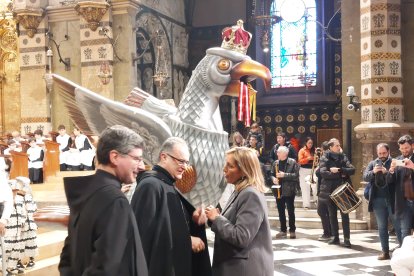 L'Àliga durant la missa a Montserrat