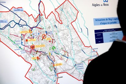 Mapa dels pous i mines municipals de Reus.