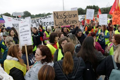 La protesta dels treballadors de PortAventura