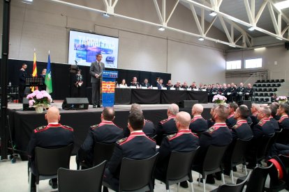 El director general de la Policia, Josep Lluís Trapero, durant el seu discurs en l'acte de celebració del Dia de les Esquadres a la regió policial del Camp de Tarragona.