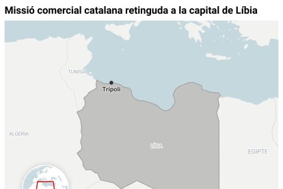 Mapa de localització de la capital de Líbia, Trípoli, on hi ha retinguda una missió comercial catalana