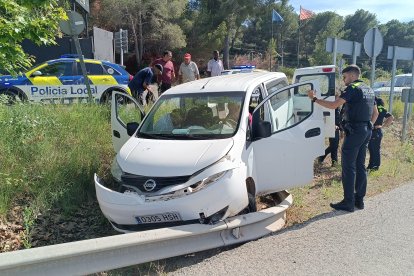 Imagen de la furgoneta accidentada.