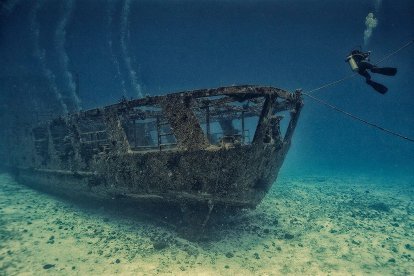 Imagen de archivo de un barco hundido.