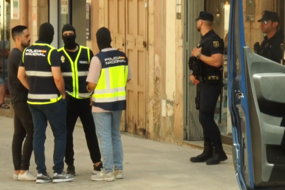Imatge del dispositiu policial a Montblanc.