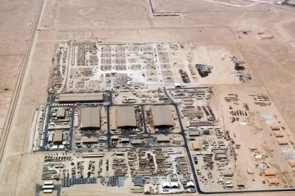 Imatge aèria d'Al Udeid, base aèria dels EUA a Qatar.