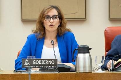 La ministra de Sanitat, Mónica García, aquest dimarts al Congrés.