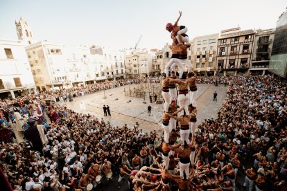 Imatge d'un dels castells alçats pels Xiquets de Reus.