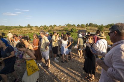 Actuación entre viñas dentro del festival Cantaperdius.