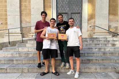 Marc Peñalver, Pau Montejano, Esteve Bou, i Daniel Bayerri, cocreadors del joc Missió Seguici.