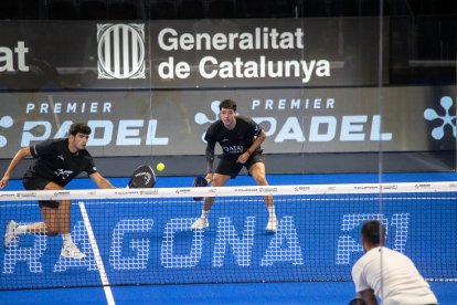 Agustín Tapia i Arturo Coella, durant la seva estrena a la pista central del Palau d’Esports.
