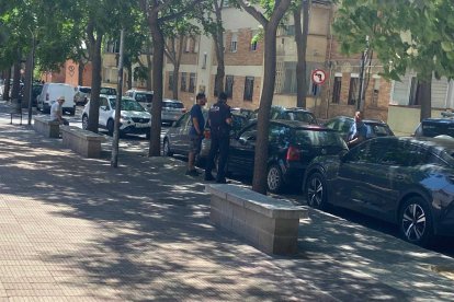 Els Mossos d'Esquadra al lloc dels fets.