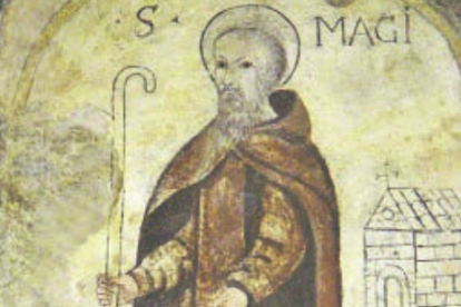 Imatge del retaule de Sant Magí a la capella del Portal del Carro.
