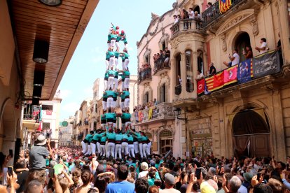 5d9f dels Castellers de Vilafranca en la segona ronda de la diada de l'Arboç