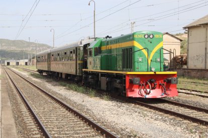 Imatge de la locomotora Yeyé guardada el Museu del Ferrocarril de Móra la Nova