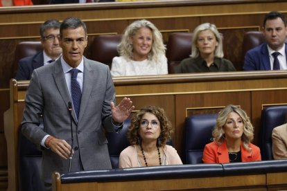 El president espanyol, Pedro Sánchez, aquest dimecres al Congrés