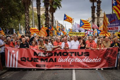 Capçalera de la manifestació a Barcelona.