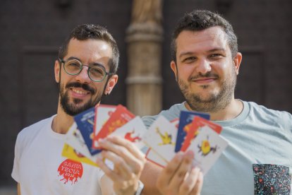 Júlio Aliau i Marc Domec, que han ideat i comercialitzat el joc amb la marca Mel i Mató.