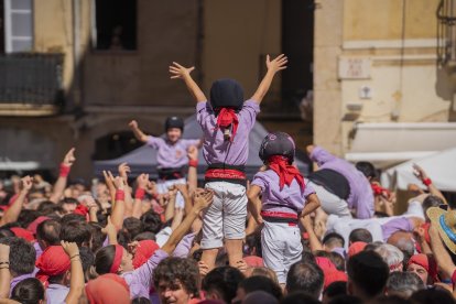 Un instant de la diada castellera de Santa Tecla.