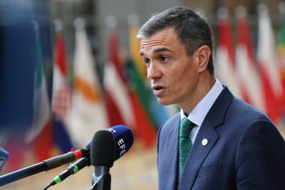El president espanyol, Pedro Sánchez, a la seva arribada a un Consell Europeu.