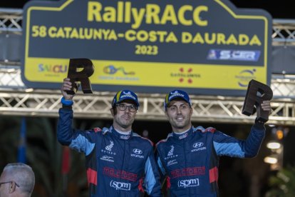 Pepe López (dreta) durant un RallyRACC passat.