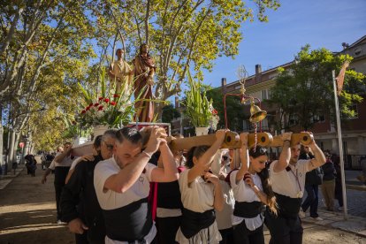 Un instant del trajecte, a l’altura del passeig de Misericòrdia.