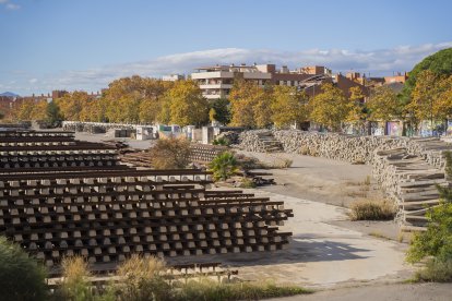 Estat actual de la platja de vies, a tocar de l’avinguda del Comerç.