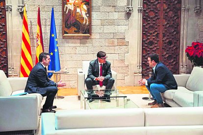 Imatge de la reunió amb el president Salvador Illa