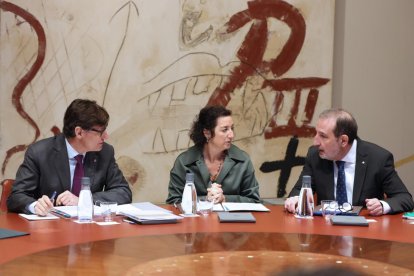 Illa, Alícia Romero i Albert Dalmau a la reunió del Consell Executiu