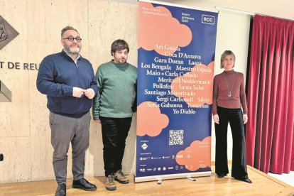 Daniel Recasens, Jacob Dalmau i Noemí Llauradó en la presentació de la programació el passat divendres.