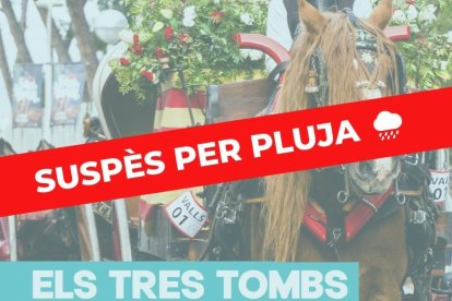 Cartell que ha penjat l'Ajuntament de Vila-seca a les seves xarxes per anunciar la cancel·lació dels Tres Tombs
