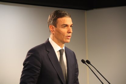 El president del govern espanyol, Pedro Sánchez, a la roda de premsa posterior al Consell Europeu
