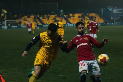 Moi Delgado durant el partit contra l'Alcorcón.