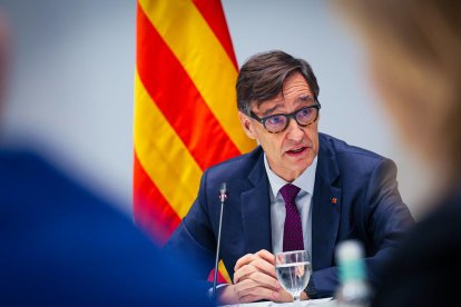 El president de la Generalitat, Salvador Illa, durant la reunió del Consell Tècnic de la Generalitat