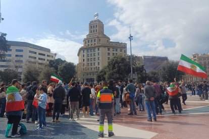Imatge de la concentració d'iranians a Barcelona
