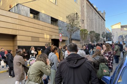 Imatge de la concentració d'ahir a la tarda.