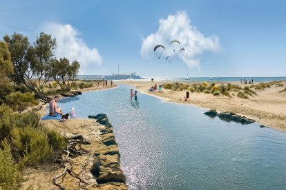 Render de com quedarà el Riuet de Coma-ruga.