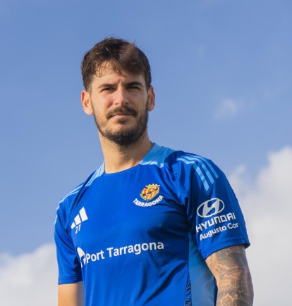 El capità del Nàstic, Joan Oriol, després de l’entrenament al Futbol Salou Sports Center, ahir.