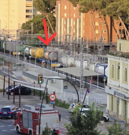 Imatge del tren afectat a l'estació de Torredembarra.